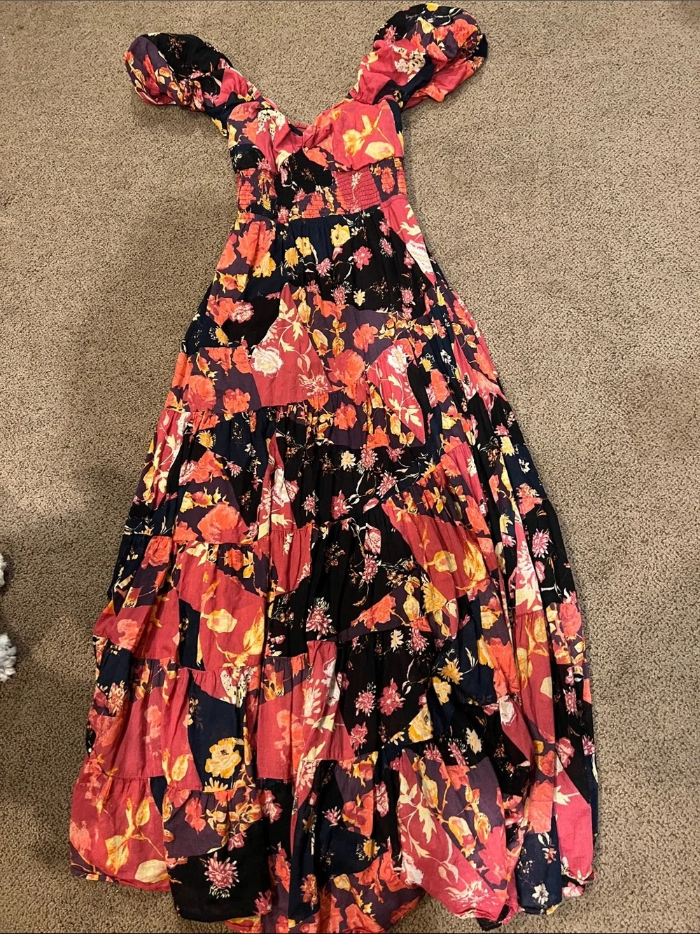 Free People Sun-drenched floral patchwork summer dress medium